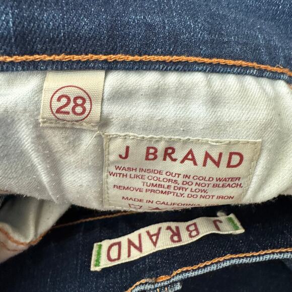 J Brand Flare Bootcut Dark Washed Distressed Hem Womens Size 28 Jeans - Picture 10 of 14
